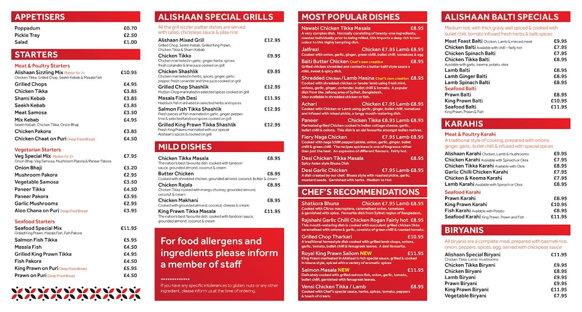 Menu Alishaan Indian Bistro-1